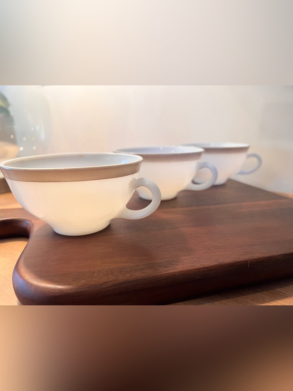 1950’s Vintage Pyrex Dove Grey Teacups in PERFECT Condition - Set of 3